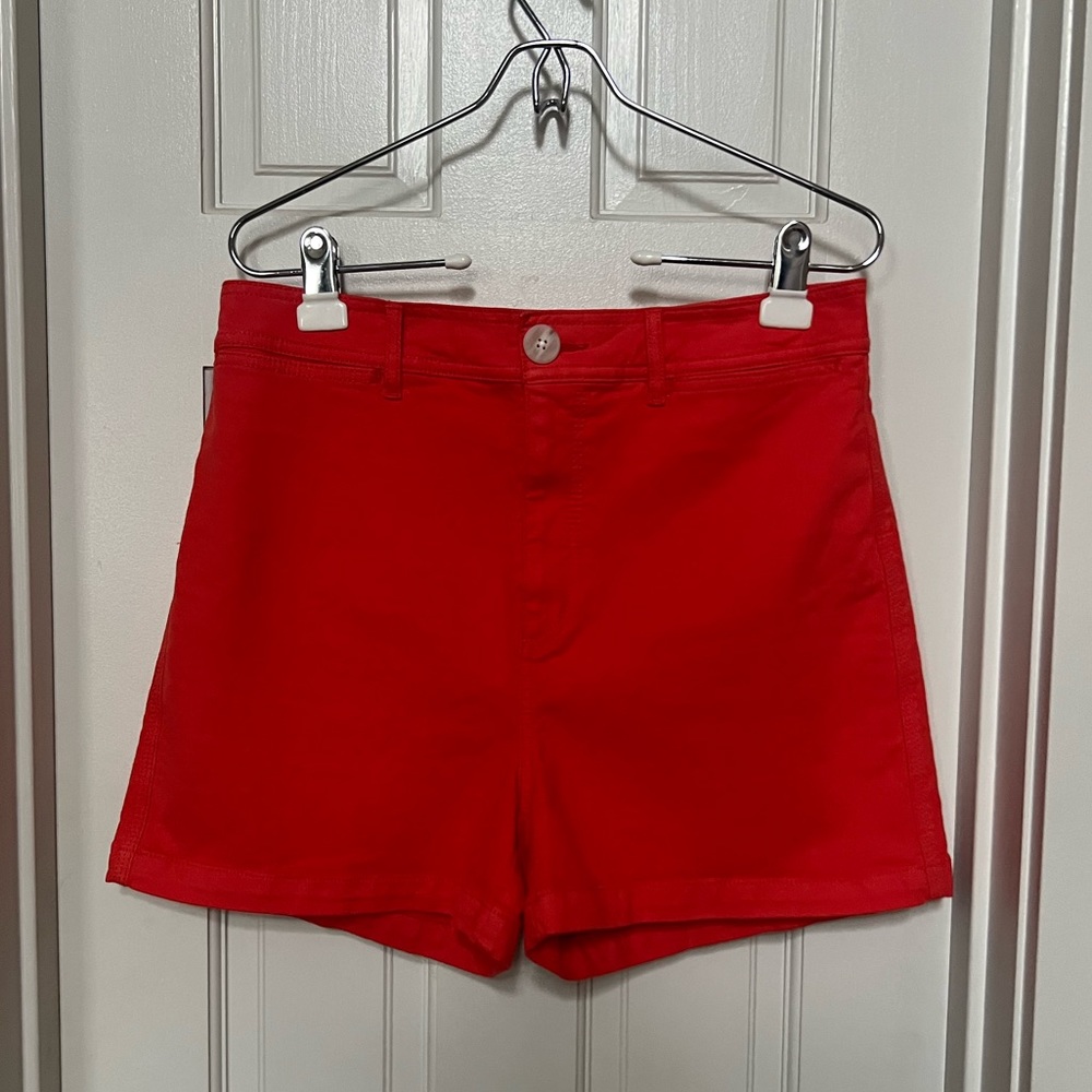 Loft bright orange twill shorts